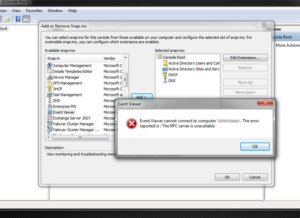 RPC-Service-is-Unavailable Event Viewer cannot connect to computer 'server'. The Error reported is: The RPC server is unavailable.