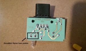 Soldering Point of the Lamp on Module F81B-14B268-AD